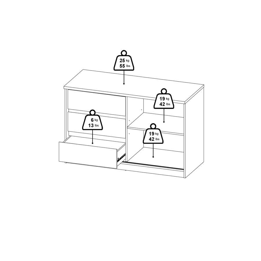 Product photograph of Naia White Gloss 1 Sliding Door Storage Unit from Choice Furniture Superstore.
