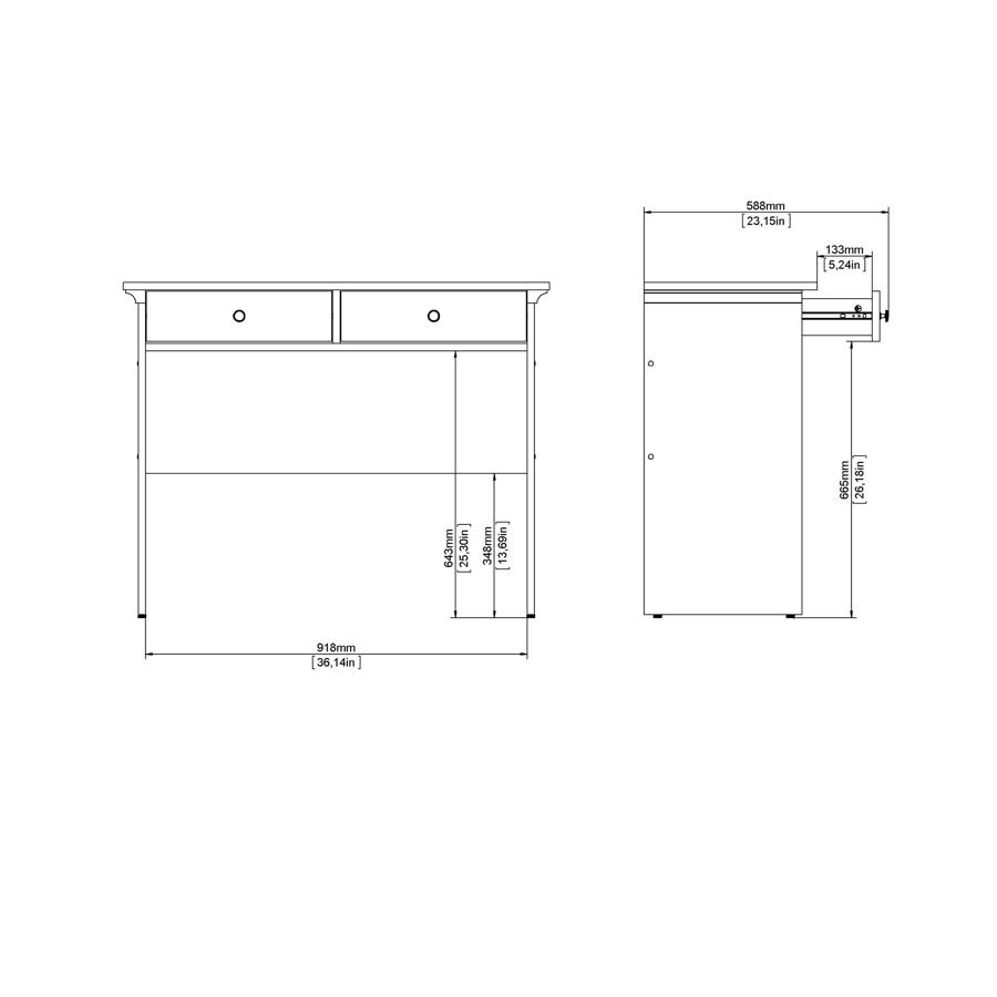 Product photograph of Paris White 2 Drawer Console Table from Choice Furniture Superstore.