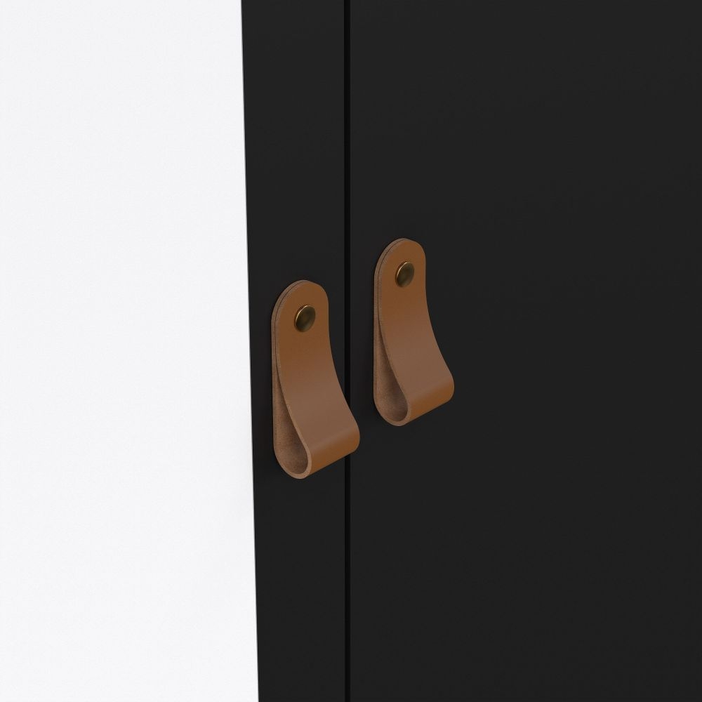 Product photograph of Barcelona Black 1 Mirror Door 2 Door Wardrobe from Choice Furniture Superstore.