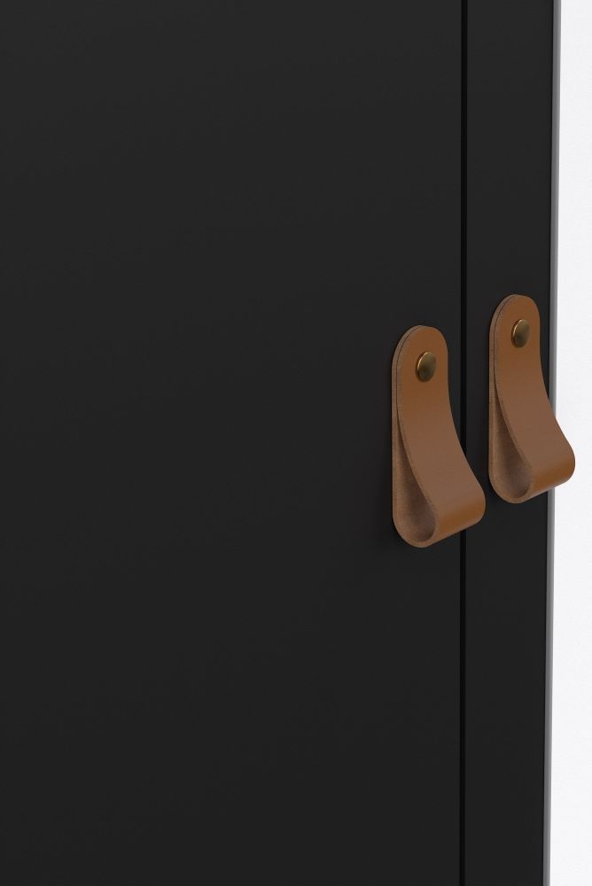 Product photograph of Barcelona Black 3 Door Combi Wardrobe from Choice Furniture Superstore.