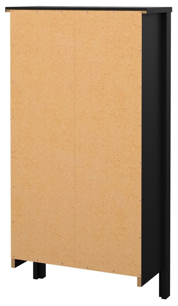 Product photograph of Madrid Black 2 Drawer Door Shoe Cabinet from Choice Furniture Superstore.