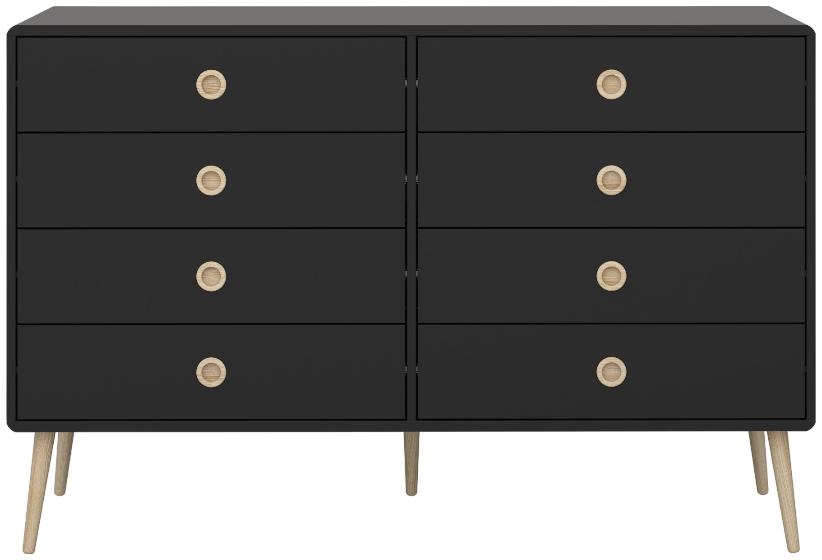 Product photograph of Softline Black 4 4 Wide Chest from Choice Furniture Superstore.