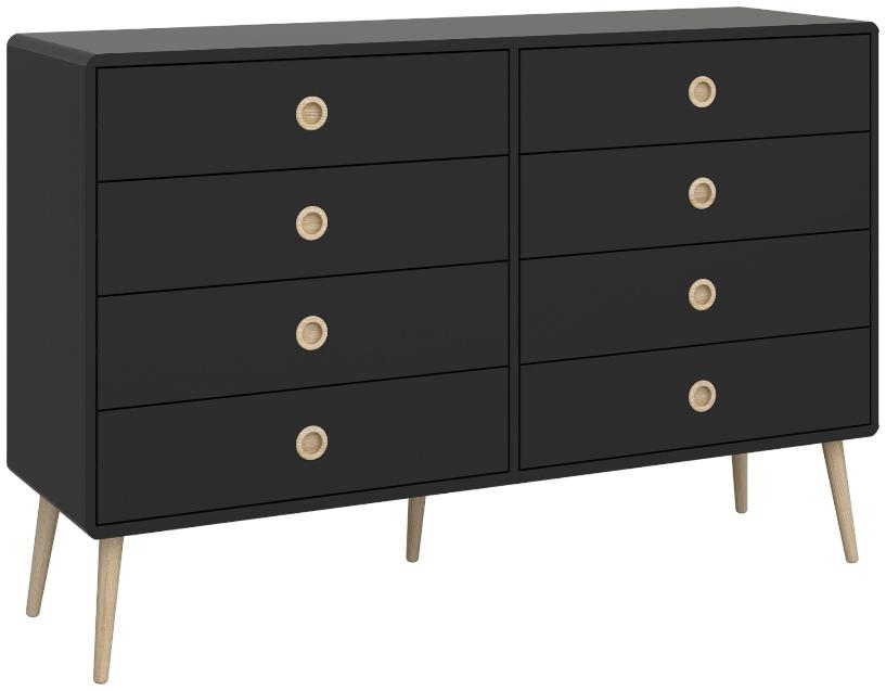 Product photograph of Softline Black 4 4 Wide Chest from Choice Furniture Superstore.