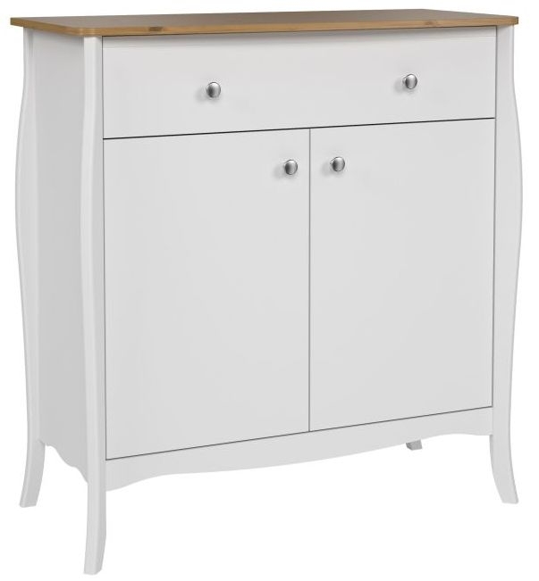Product photograph of Baroque White 2 Doors 1 Drawer Sideboard from Choice Furniture Superstore.