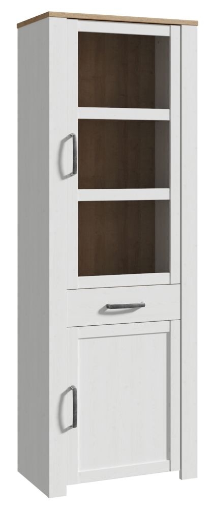 Product photograph of Bohol White Narrow Display Cabinet from Choice Furniture Superstore.