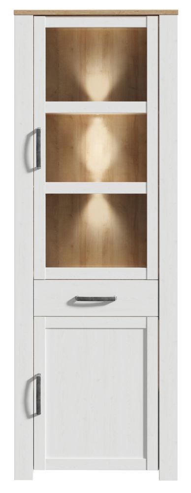 Product photograph of Bohol White Narrow Display Cabinet from Choice Furniture Superstore.