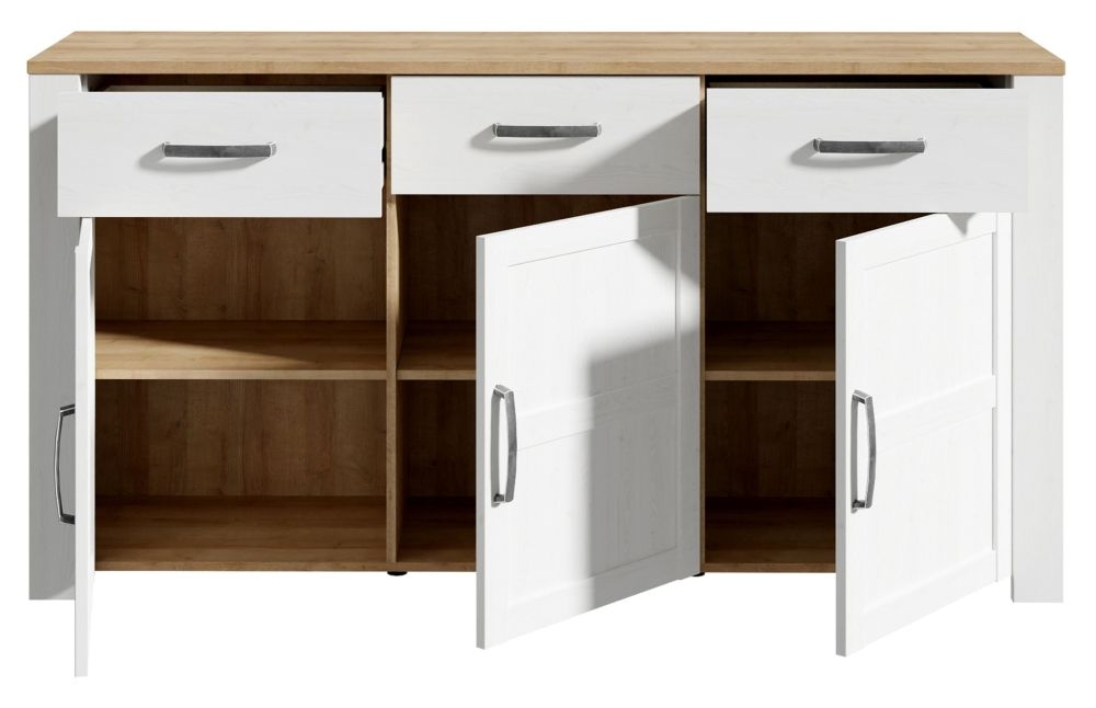 Product photograph of Bohol 3 Door 3 Drawer Sideboard from Choice Furniture Superstore.