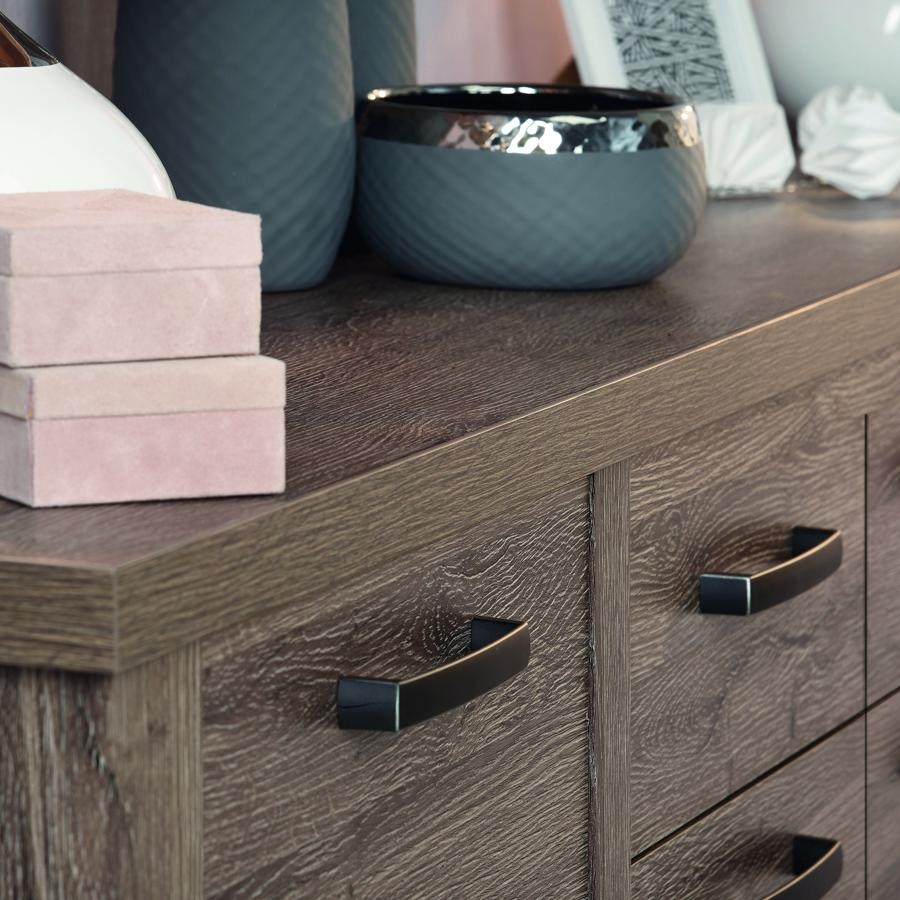 Product photograph of Corona Tabak Oak 4 Door 2 Drawer Sideboard from Choice Furniture Superstore.