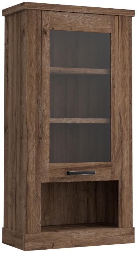 Product photograph of Corona Tabak Oak 1 Door Wall Display Cabinet from Choice Furniture Superstore.