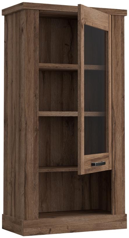 Product photograph of Corona Tabak Oak 1 Door Wall Display Cabinet from Choice Furniture Superstore.