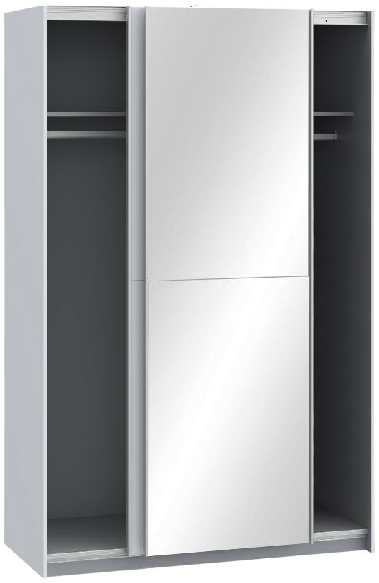 Product photograph of Babetta White 2 Door Mirrored Sliding Wardrobe from Choice Furniture Superstore.