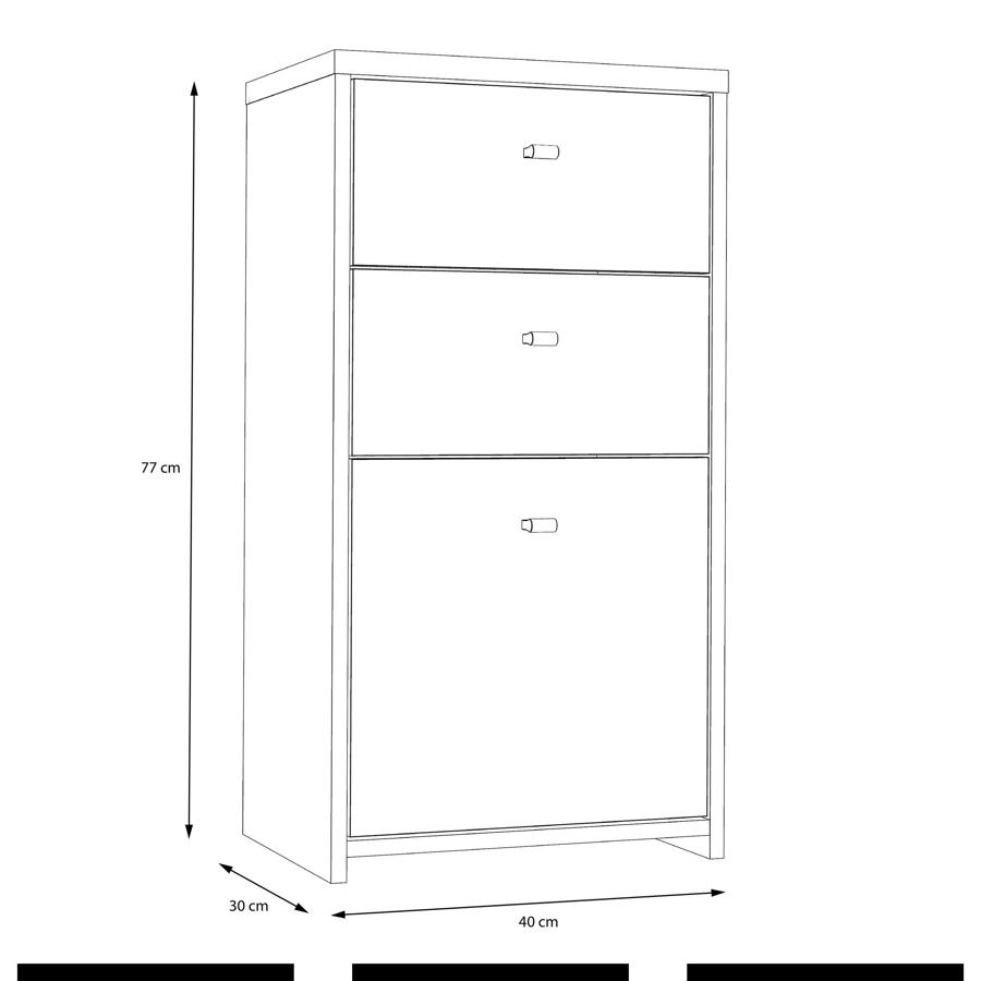 Product photograph of Best Oak And White 2 Drawer 1 Door Narrow Chest from Choice Furniture Superstore.