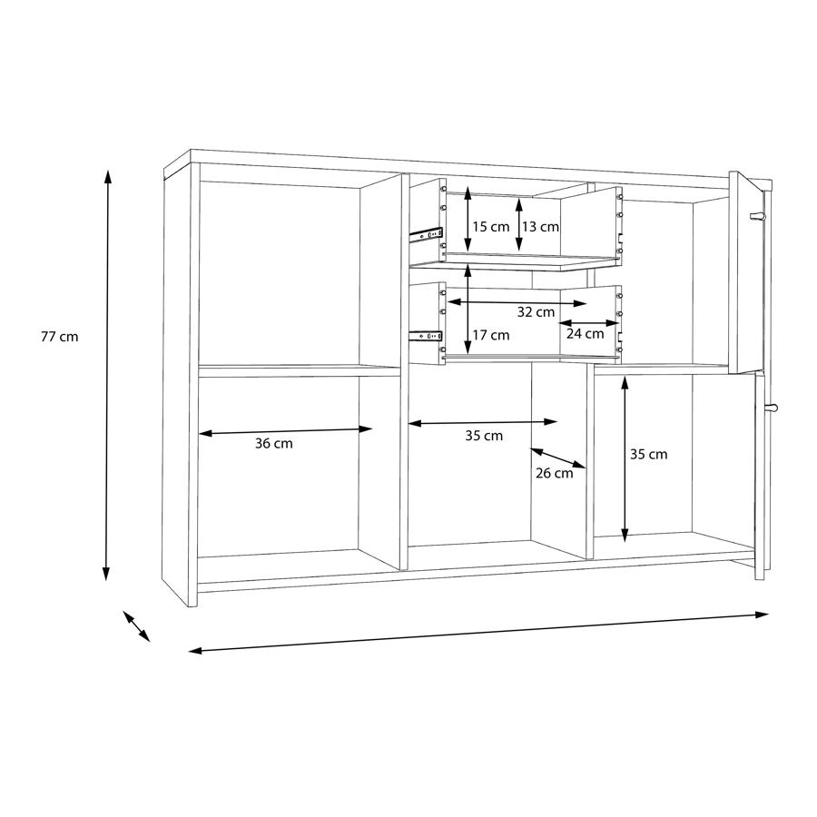 Product photograph of Best Oak And White 2 Drawer 5 Door Wide Chest from Choice Furniture Superstore.