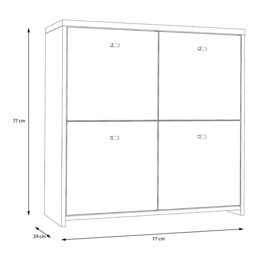 Product photograph of Best Oak And White 4 Door Storage Cabinet from Choice Furniture Superstore.