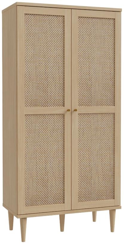 Product photograph of Calasetta Rattan 2 Door Display Cabinet from Choice Furniture Superstore.