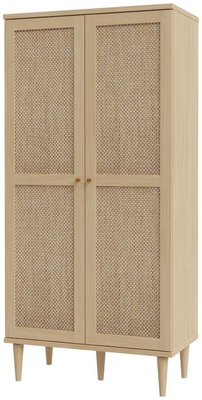 Product photograph of Calasetta Rattan 2 Door Display Cabinet from Choice Furniture Superstore.