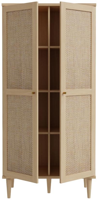 Product photograph of Calasetta Rattan 2 Door Display Cabinet from Choice Furniture Superstore.