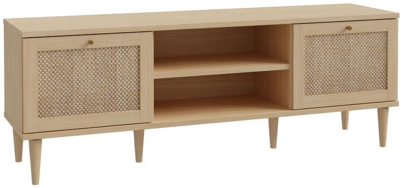 Product photograph of Calasetta Rattan 2 Door 1 Shelf Tv Unit from Choice Furniture Superstore.