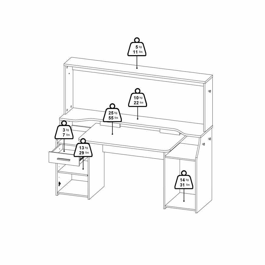 Product photograph of Function Plus 1 Door 1 Drawer Gaming Desk from Choice Furniture Superstore.