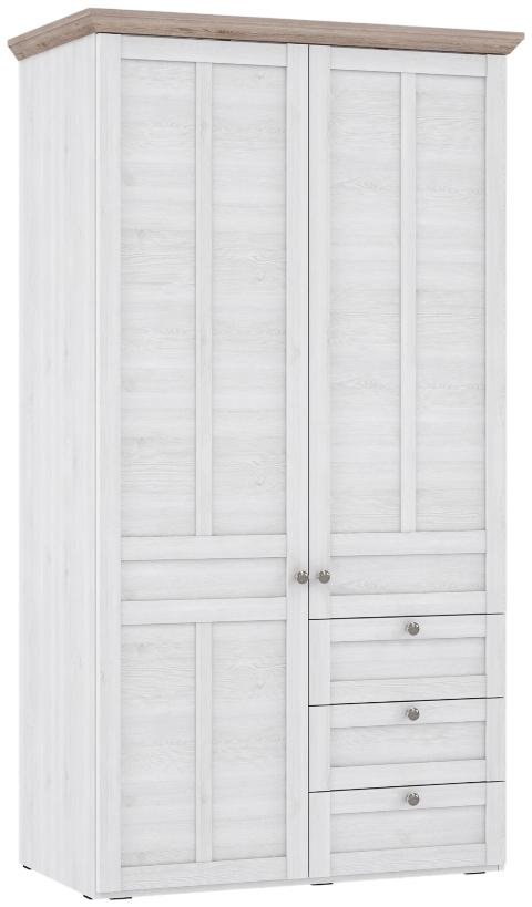 Product photograph of Iloppa White 2 Door 3 Drawer Double Wardrobe from Choice Furniture Superstore.