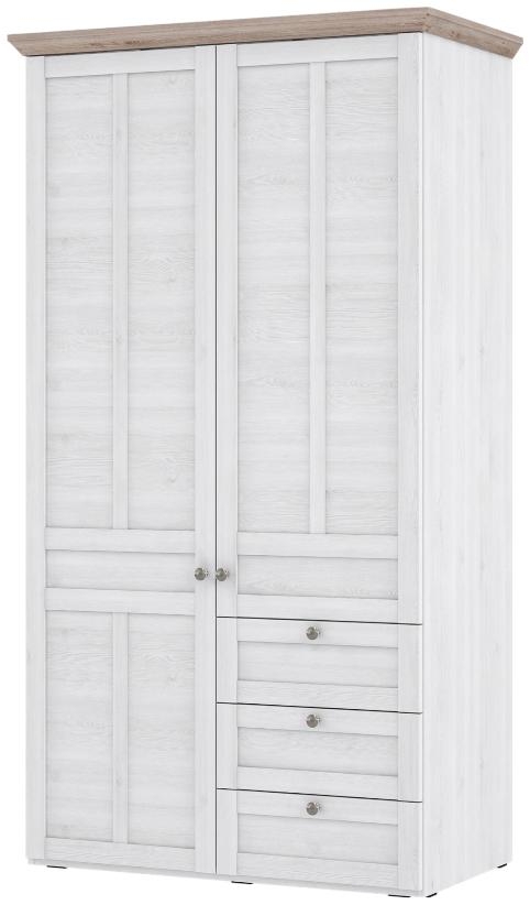 Product photograph of Iloppa White 2 Door 3 Drawer Double Wardrobe from Choice Furniture Superstore.