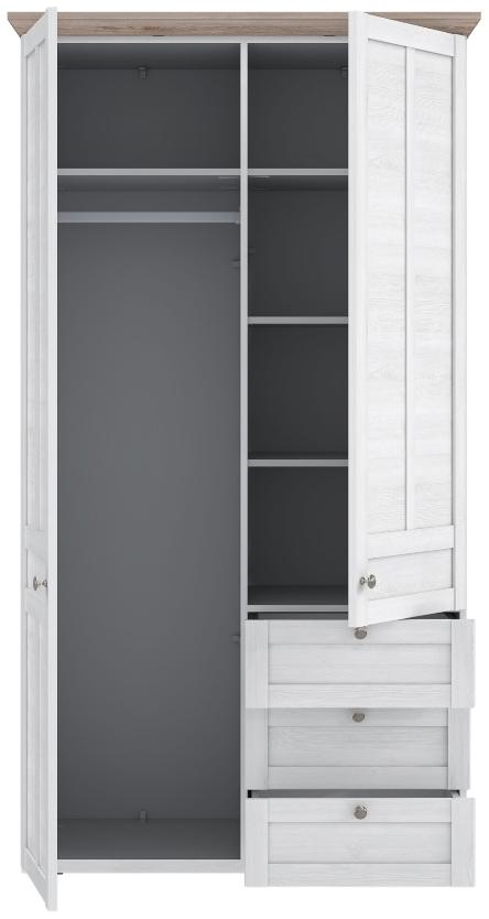 Product photograph of Iloppa White 2 Door 3 Drawer Double Wardrobe from Choice Furniture Superstore.