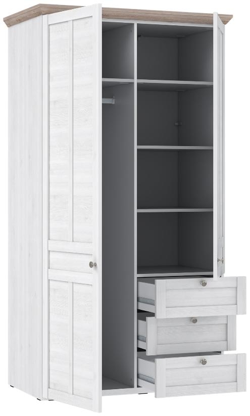 Product photograph of Iloppa White 2 Door 3 Drawer Double Wardrobe from Choice Furniture Superstore.