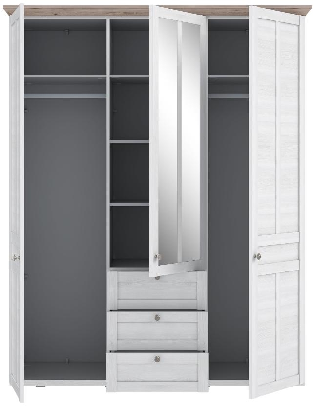 Product photograph of Iloppa Snowy Oak And Oak Nelson 3 Door Wardrobe from Choice Furniture Superstore.