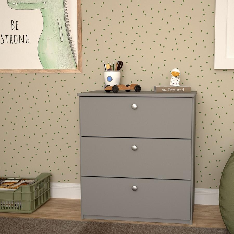 Product photograph of Memphis Grey 3 Drawer Small Chest from Choice Furniture Superstore.