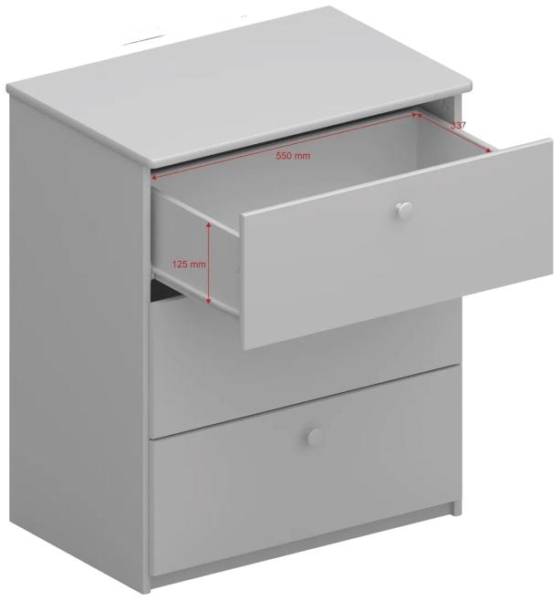 Product photograph of Memphis Grey 3 Drawer Small Chest from Choice Furniture Superstore.