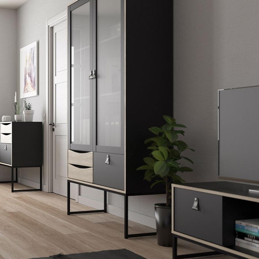 Product photograph of Stubbe Black 117cm Tv Unit from Choice Furniture Superstore.