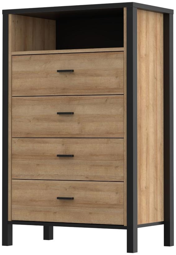 Product photograph of High Rock Oak Effect 4 Drawer Chest from Choice Furniture Superstore.