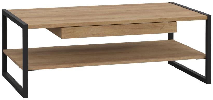 Product photograph of High Rock Matt Black And Riviera Oak Coffee Table from Choice Furniture Superstore.