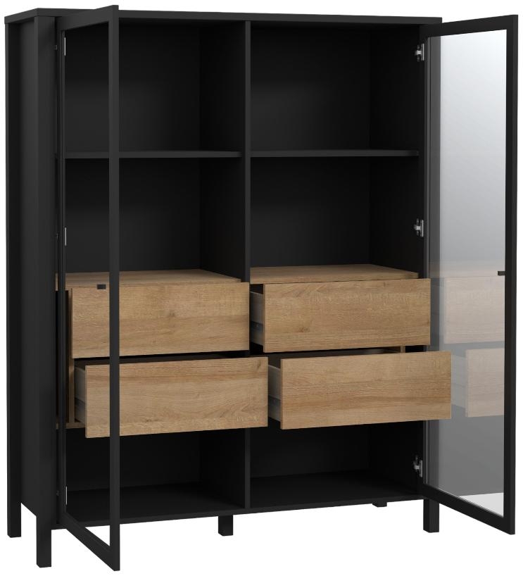 Product photograph of High Rock Black 2 Door Display Cabinet from Choice Furniture Superstore.