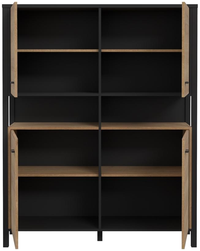 Product photograph of High Rock Oak Effect 4 Door Storage Cabinet from Choice Furniture Superstore.