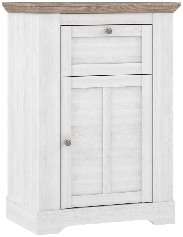 Product photograph of Illopa Oak Nelson And Snowy Oak 1 Door 1 Drawer Chest from Choice Furniture Superstore.