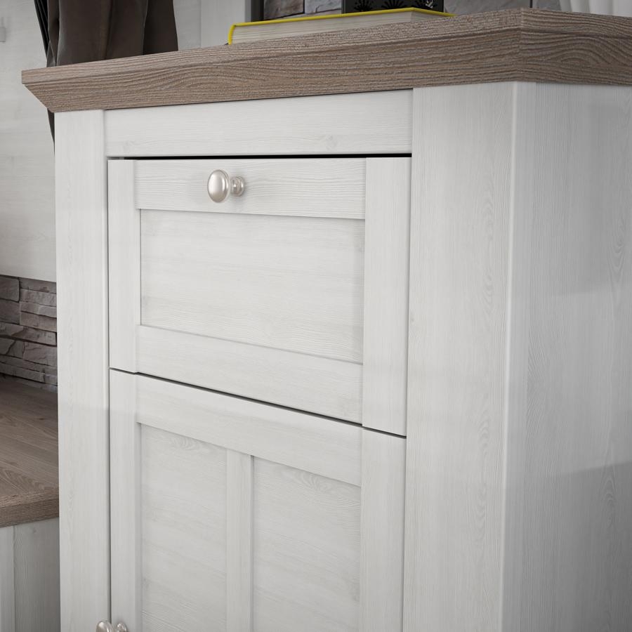 Product photograph of Illopa Oak Nelson And Snowy Oak 1 Door 1 Drawer Chest from Choice Furniture Superstore.