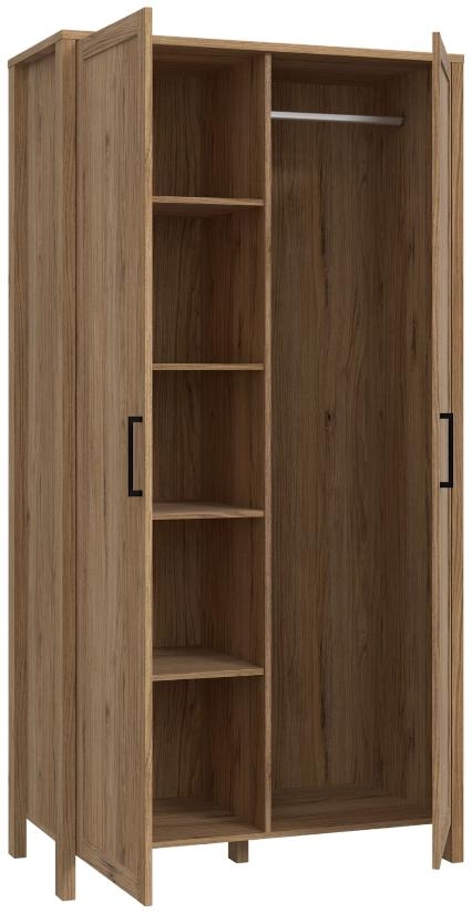 Product photograph of Malte Oak Effect 2 Door Wardrobe from Choice Furniture Superstore.