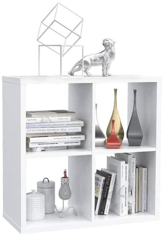 Product photograph of Mauro White Gloss Square Open Shelving Unit from Choice Furniture Superstore.