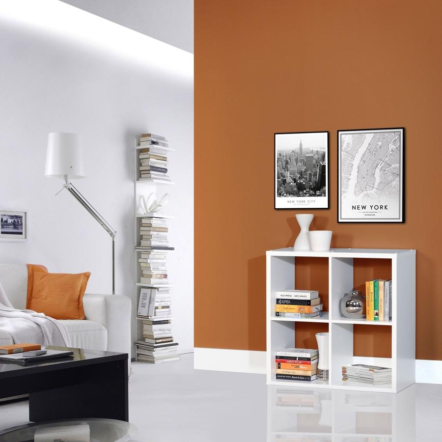 Product photograph of Mauro White Gloss Square Open Shelving Unit from Choice Furniture Superstore.