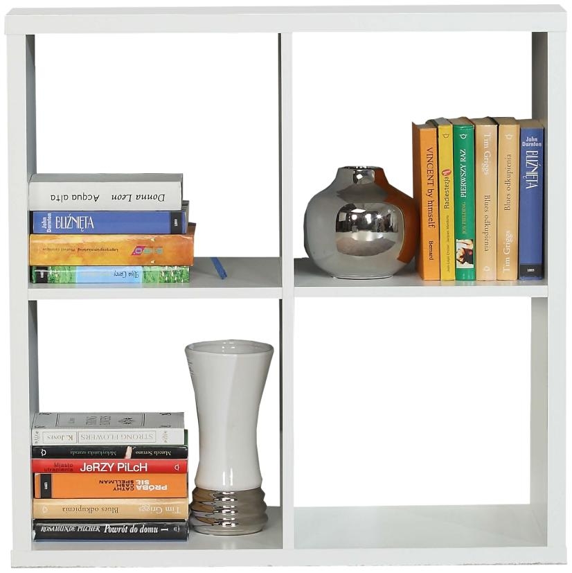 Product photograph of Mauro White Gloss Square Open Shelving Unit from Choice Furniture Superstore.