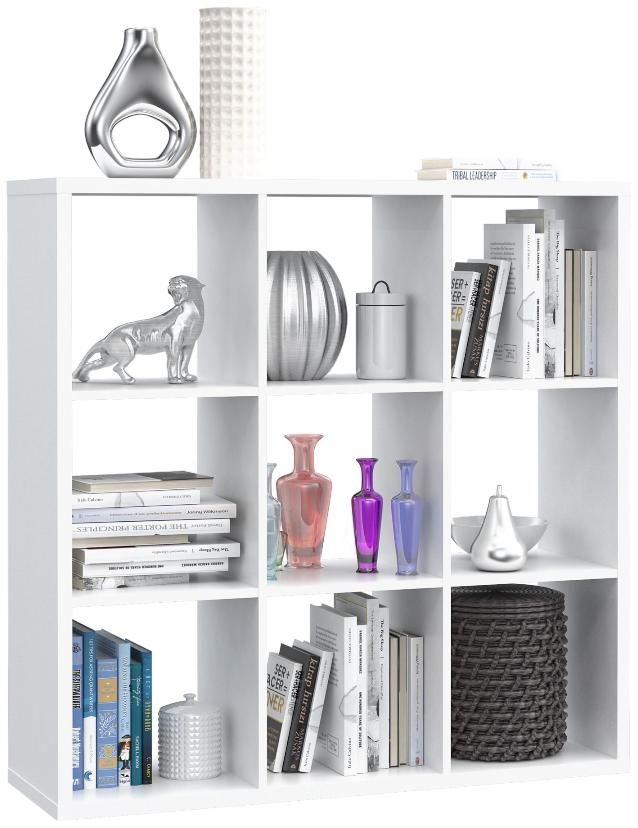 Product photograph of Mauro Matt White 9 Open Storage Cubes Unit from Choice Furniture Superstore.