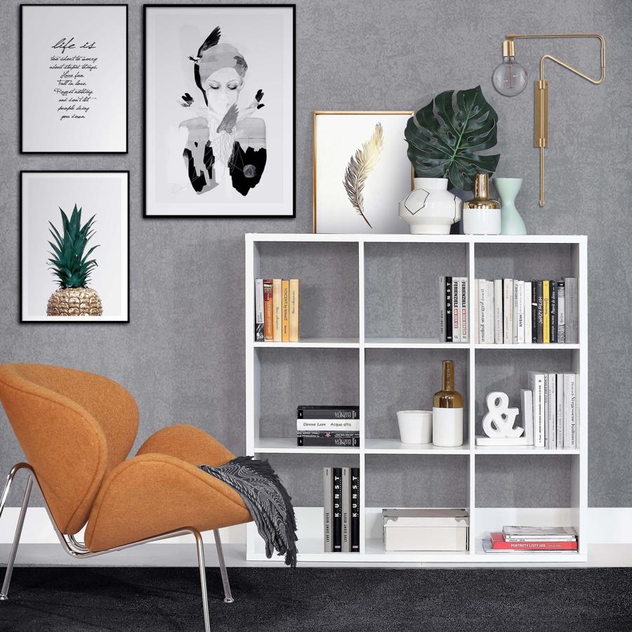 Product photograph of Mauro Matt White 9 Open Storage Cubes Unit from Choice Furniture Superstore.