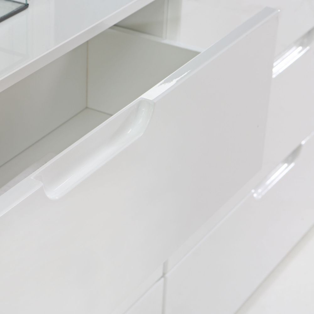 Product photograph of Sienna White Gloss 1 Door 4 Drawer Cabinet from Choice Furniture Superstore.