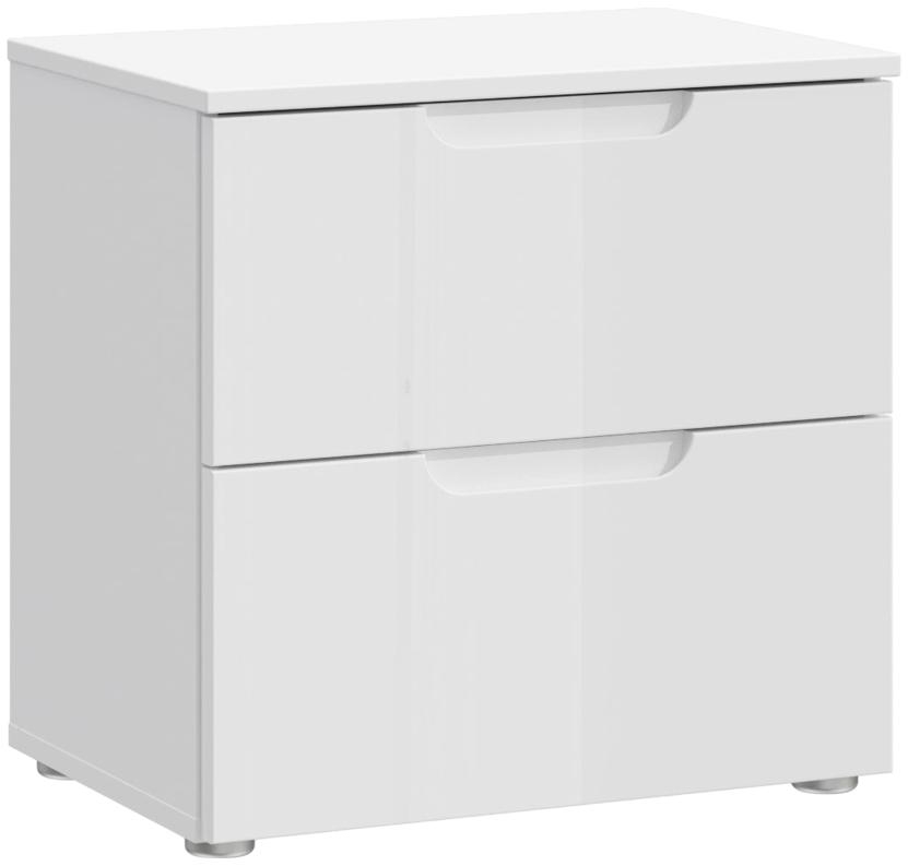 Product photograph of Sienna High Gloss White 2 Drawer Bedside from Choice Furniture Superstore.