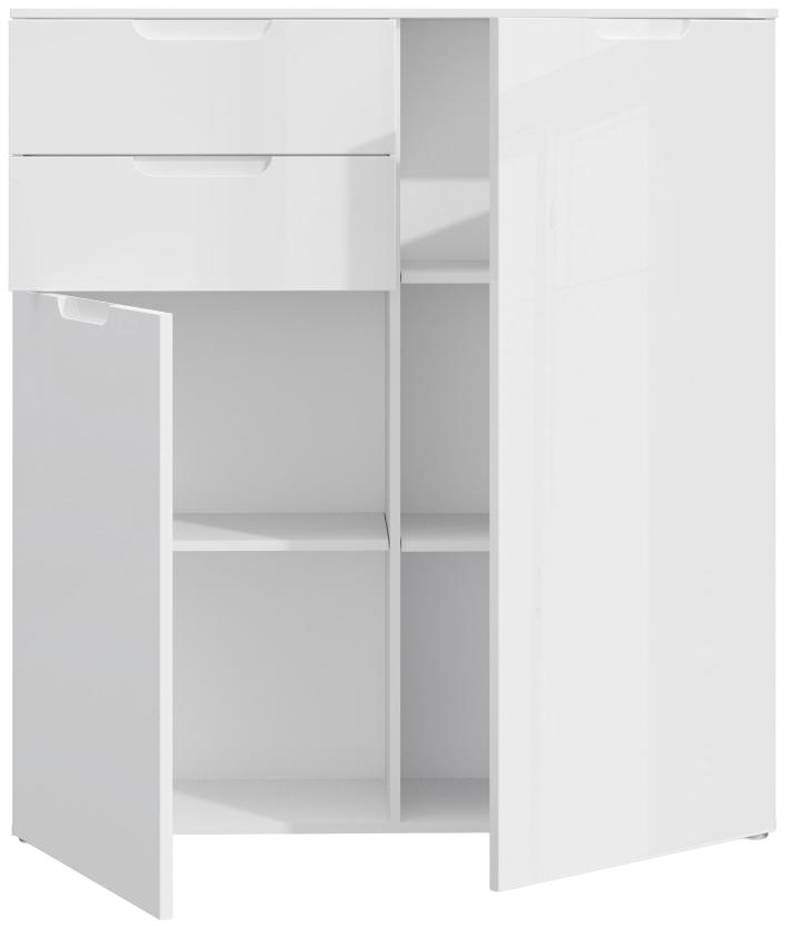 Product photograph of Sienna White Gloss 2 Door Hall Cabinet from Choice Furniture Superstore.