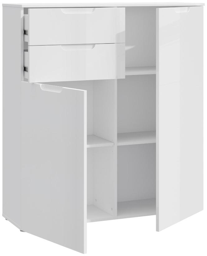 Product photograph of Sienna White Gloss 2 Door Hall Cabinet from Choice Furniture Superstore.