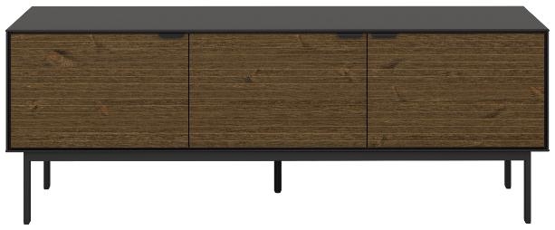 Product photograph of Soma Black And Wood Effect Ribbed 54cm Tv Unit from Choice Furniture Superstore.