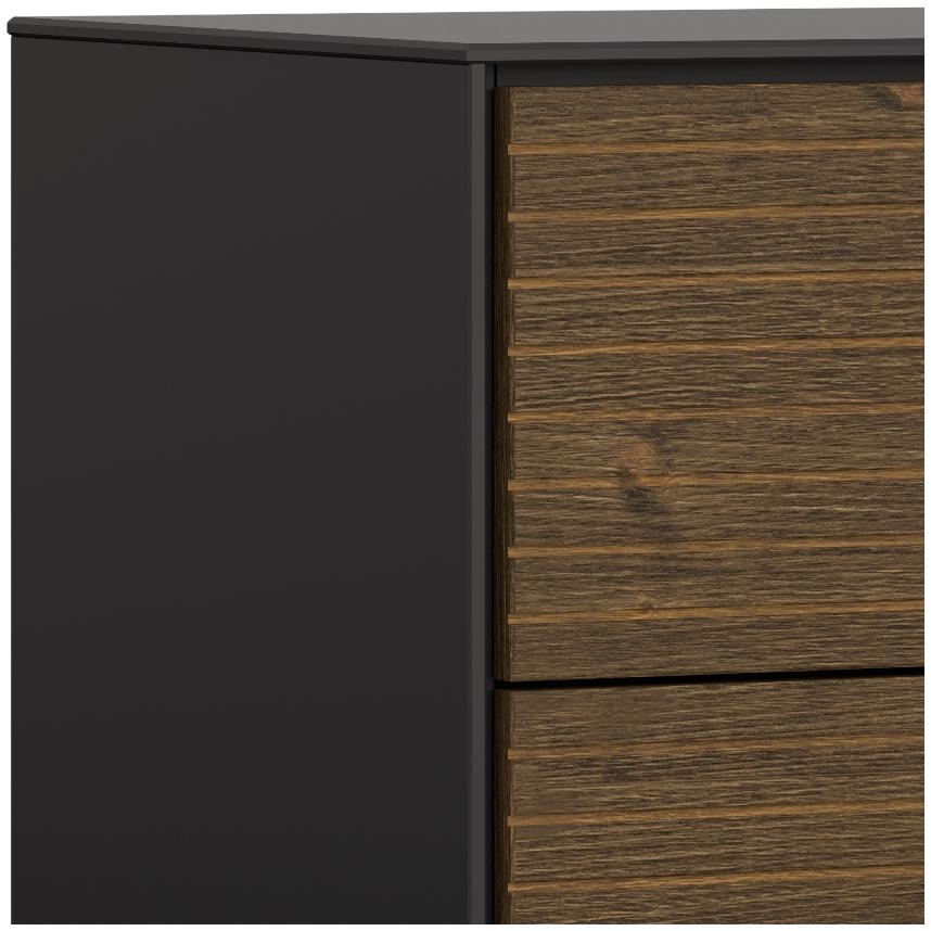 Product photograph of Soma Black And Wood Effect Ribbed 54cm Tv Unit from Choice Furniture Superstore.