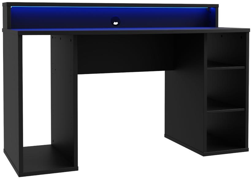 Product photograph of Tezaur Matt Black Gaming Desk from Choice Furniture Superstore.